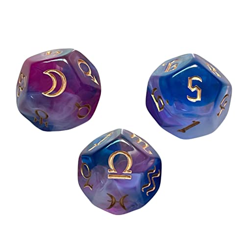 ibasenice 3St Konstellationswürfel polyedrische Würfel mehrseitige Glückswürfel kleine Würfel-Requisiten mehrseitige Würfel Spielwürfel Requisiten Dragons Tischbrettspiel Würfel Acryl von ibasenice