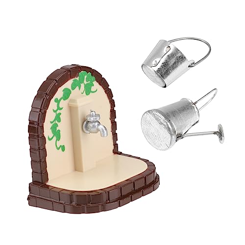 ibasenice Miniatur-gießkanne Und Eimer Spielzeug Vintage-Look Für Puppenhaus-Dekoration Miniatur-sammelobjekt von ibasenice