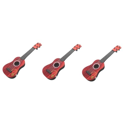 ibasenice 3St Mini-Simulations Gitarre Musikinstrumente für Kinder Ukulele Spielzeuge kinderspielzeug Kindergitarre pädagogische Gitarre für Kinder Weihnachten einstellen von ibasenice