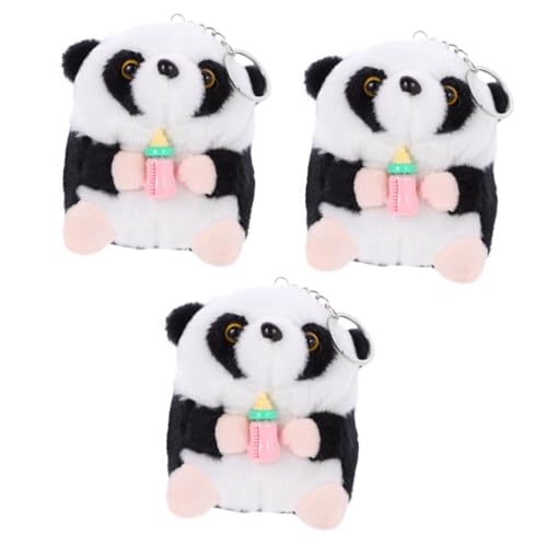 ibasenice 3st Panda-Spielzeug Zum Plüschtier Schmücken Schlüsselanhänger Tiere Geschenke Für Babymädchen Ausgestopftes Tier Ausgestopftes Panda-plüschtier Sichuan Sanft Samt Kleine von ibasenice