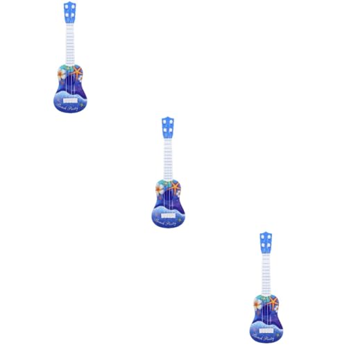 ibasenice 3st Simulation Gitarre Mini-bassgitarre Bassgitarren Frühes Musikalisches Lernspielzeug Gitarrenspielzeug Zum Frühen Lernen Gitarrenmodell Ukulele Kind Lipgloss Erdfarben Plastik von ibasenice