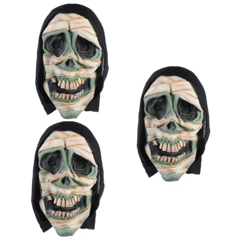 ibasenice 3st Grüne Gesichtsmaske Horrormaske Cosplay-kostümmaske Cosplay-maske Horror Böse Maske Gruselige Masken Maske Für Die Party Halloween Kopfbedeckung Emulsion von ibasenice