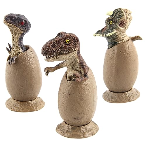 ibasenice Realistische Dinosauriermodelle 3-teiliges Halb Geschlüpftes Dinosaurierspielzeug Dinosaurier-Eier-schlüpfspielzeugset Zerbrochene Schale Für Jungen Und Mädchen von ibasenice