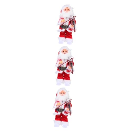 ibasenice 3st 30cm Elektrischer Weihnachtsmann Weihnachtsmann-dekor Weihnachtspuppen Weihnachtsmann-Puppe Elektrische Musik Weihnachtsmann Spielzeug Kind Flanell Weihnachten Tagesgeschenk von ibasenice