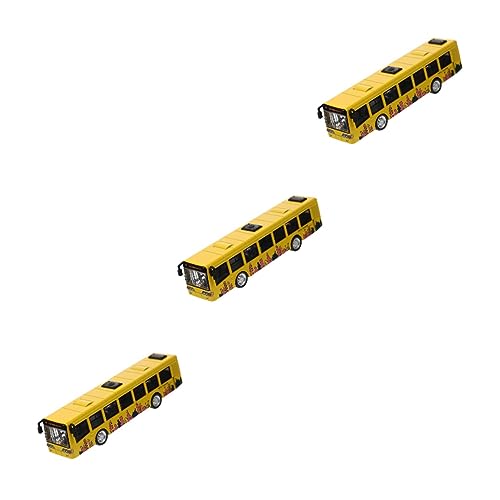 ibasenice 3St Busmodell kinderfahrzeug kinderauto zieht Spielzeug zurück Bus Spielzeugauto kinderspielzeug Auto Model Simulation Bus Spielzeug Autospielzeug zurückziehen Puzzle von ibasenice