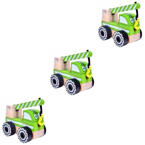 ibasenice 3st Kidcraft-spielset Holzspielzeug Puppenwagen Engineering-LKW Modellauto Aus Holz Bauwagen Schmecken Bambus Kind Baufahrzeug von ibasenice