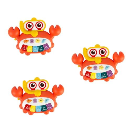ibasenice 3St Krabben elektronische Orgel Kinderspielzeug Musikspielzeug im Cartoon-Design Lernspielzeug für Kleinkinder Krabbenspielzeug für Kinder Krabbenspielzeug für Babys Handheld von ibasenice