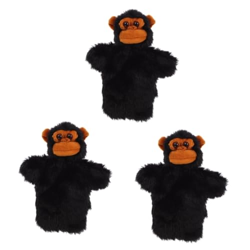 ibasenice 3St Orang-Utan-Tierhandpuppe Kinderspielzeug interaktives Spielzeug plushi zum Plüschtier Handpuppe für Kinder tierische Handpuppe Karikatur Marionette Bilderbuch pp Baumwolle von ibasenice