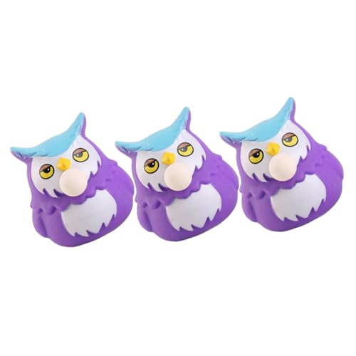 ibasenice 3st Prise Musik Eule Dekoration Eule Karikatur Tierquetschspielzeug Dehnbares Für Tierische Quetschbälle Cartoon- Party-Squeeze- Violett PVC von ibasenice