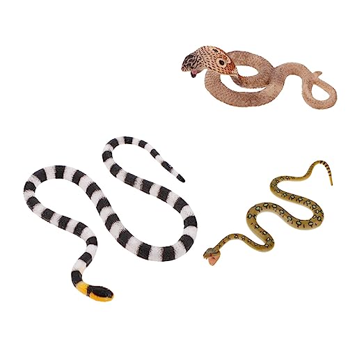 ibasenice 3st Schlangenmodell Knifflige Halloween-spielzeuge Halloween-Party-Requisiten Desktop-Dekorationen Nützliches Lernspielzeug Gruseliges Schlangenspielzeug PVC von ibasenice