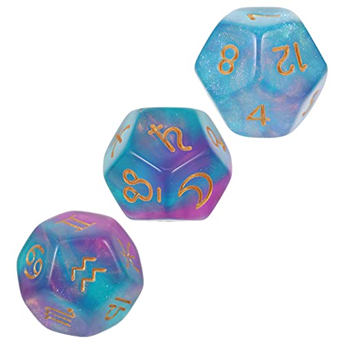 ibasenice Sternzeichenwürfel Aus Acryl – 3er-Pack Mehrseitiges Würfelspielzeug Ideal Für Bars Familienspaß Und Dauerhafte Dekoration von ibasenice