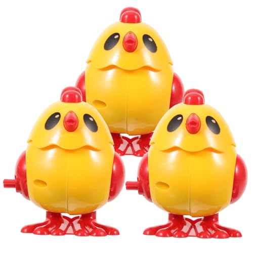 ibasenice 3st Uhrwerk-hüpfendes Huhn Tierspielzeug Uhrwerk Für Neuartiges Uhrwerk- Karikatur Aufziehspielzeug Hühnchen-uhrwerk- Yellow Abs von ibasenice