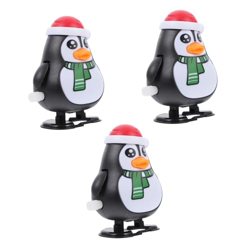 ibasenice 3st Weihnachtliches Aufziehspielzeug Weihnachts Uhrwerk Spielzeug Weihnachtsspielzeug Zum Aufziehen Weihnachtsschmuck Aufziehen Pinguine Aufziehen Abgeben Weihnachten Kind Plastik von ibasenice