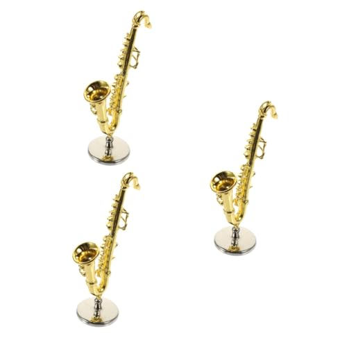 ibasenice 3st Zubehör Für Puppenhäuser Saxoboom Spielzeug Für Musikinstrumente Mini-Saxophon-Modell Saxophon Miniatur Mini-Musical Geschenke Für Saxophonliebhaber Legierung Klein Kind von ibasenice