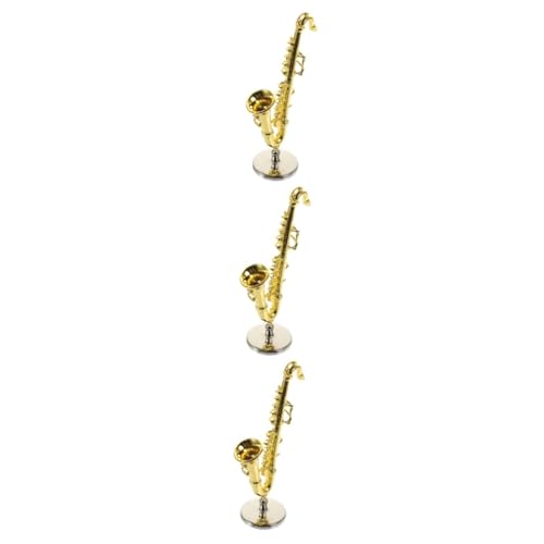 ibasenice 3St Zubehör für Puppenhäuser Home Decor Saxophon Spielzeug für Musikinstrumente Musik Dekorationen Mini-Saxophon Saxophon-Modell dekoratives Kinderspielzeug von ibasenice