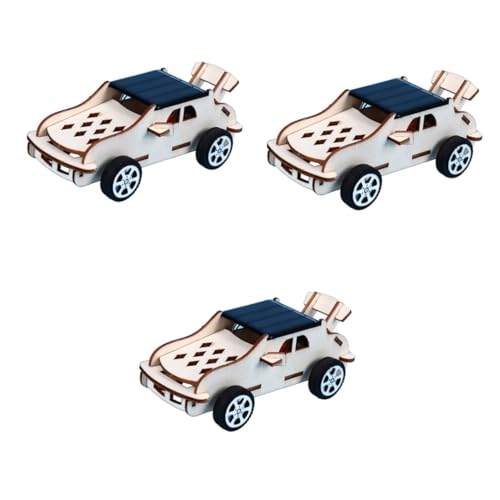 ibasenice 3stücke Solar Auto Spielzeug Für Junge Mädchen Holzbausatz Einfach Zu Montieren Fördert Kreatives Denken Sicheres Material Pädagogisches Modell Für Kleine Entdecker von ibasenice