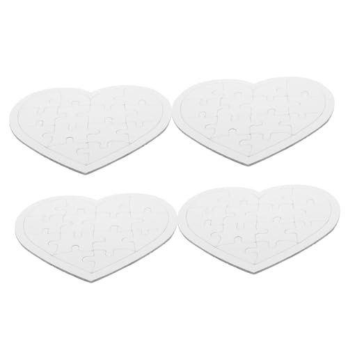 ibasenice 4 Blätter ausmalen und einfügen Fertige Leere Rätsel an weiß zum lackieren Formen Puzzle DIY Puzzle zum Ausmalen DIY-Rätsel Leere Puzzles selber Machen Papier von ibasenice