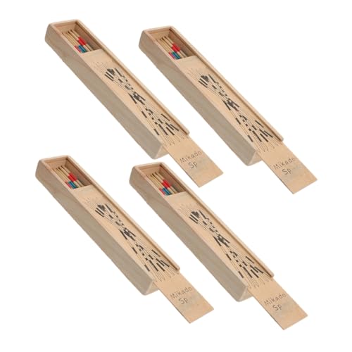 ibasenice 4 Kisten Holzpickel Farbige Pick-up-stöcke Pick-up-Stick Aus Holz Heben Stöcke Auf Familien Sammeln Zecken Pickup-Sticks-Spiel Dünne Tonstäbe Pädagogische Plektren von ibasenice