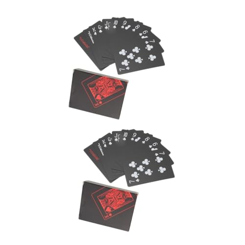 ibasenice 4 Kisten waschbare Spielkarten Desktop-Zubehör Kartenspielen Campingzubehör Tally Spielkarten Spielkarneval gedruckte Karten wasserdicht Schachbrett Tischkarten Poker Geschenk von ibasenice