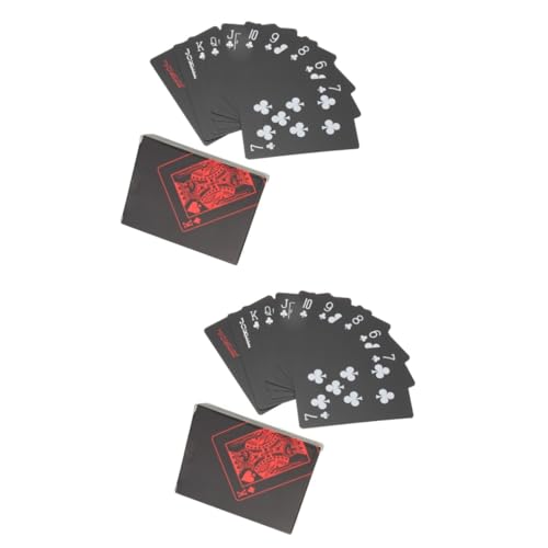 ibasenice 4 Kisten Schwarze Spielkarten aus Plastik Pokerspiel für Party Tischspiel Kartenspielen Tally Spielkarten Geschenke Partyzubehör Brettspiele-Geschenk Camping Schachbrett Deck von ibasenice
