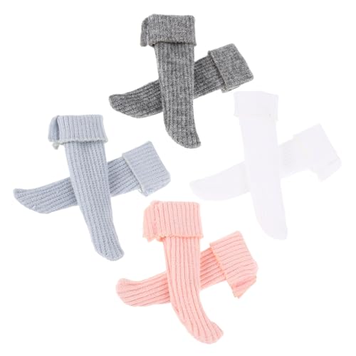 ibasenice 4 Paar Puppensocken Socken Modeaccessoires Socken Modeschmuck Für Halloween Socken Modeschmuck Für Kleine Accessoires Puppenlätzchen Stoff von ibasenice