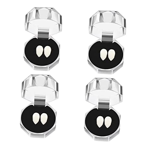 ibasenice 4 Paare Zahnersatz Dekorationen Requisiten Halloween Lustige Halloween-Masken Gefälscht Cosplay Halloween- Reißzähne Falsche Zähne Zubehör Halloween -Party Weiß von ibasenice