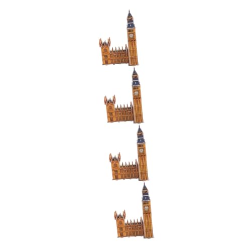 ibasenice 4 Sätze -Puzzle Wahrzeichen-Statue London-England-Figur Lernspielzeug Puzzle für Kinder Kinderrätsel Denksportaufgaben für Erwachsene 3D-Puzzle aus Papier für Kinder gebaut von ibasenice