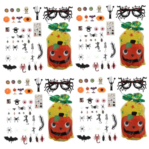 ibasenice 4 Sätze Halloween-Requisiten Halloween-augäpfel Halloween-simulationsspielzeug Halloween-Goodie-Bag-gefälligkeiten Halloween-streichspielzeug Tausendfüßler Kind Spinne Plastik von ibasenice