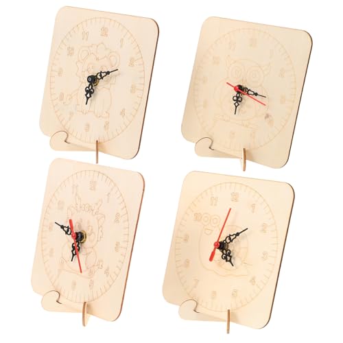 ibasenice 4 Sätze Holz DIY Uhr Bastelset für Unfertige Uhr mit Lautlosem Malbare Ziffernblätter Kreatives Lernmaterial für Zeitverständnis und Familienaktivitäten ibasenice 4 Sätze Holz DIY Uhr Bastelset für Unfertige Uhr mit Lautlosem Malbare Ziffernblätter Kreatives Lernmaterial für Zeitverständnis und Familienaktivitäten von ibasenice