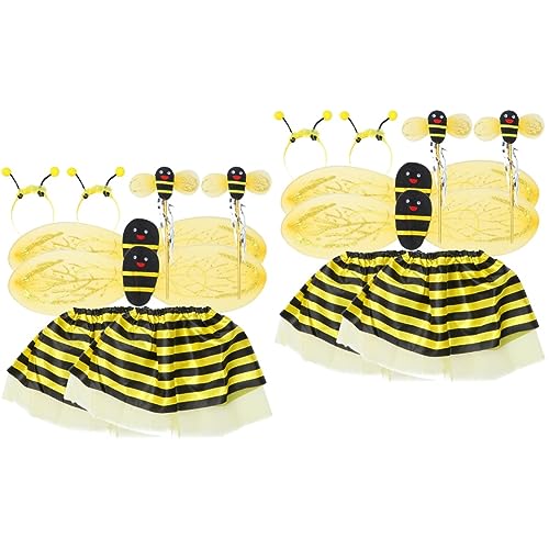 ibasenice 4 Sätze Kleine Bienenrequisiten Bienen-cosplay-zubehör Performance-kostüm Cosplay-gastgeschenke Bienen-tutu-kostüm Biene Cosplay Stirnband Plastik Kleidungsset Kind Tier von ibasenice