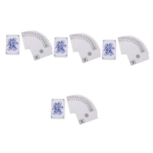 ibasenice 4 Sätze Mahjong-Poker Brettspiele Chinesisches Mahjong Reise-brettspiel Chinesische Partykarten Chinesische Traditionelle Karten Mahjong-kit Fein Mahjong-Karte Reisen Papier von ibasenice