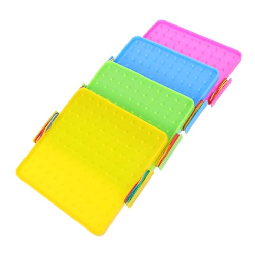 ibasenice 4 Sätze Mathematikunterrichtsnagelbrett Math Geoboard Stamm Geoboard Array Block Geoboard Lernwerkzeuge Für Geometrische Formen Doppelseitige Gummibänder Plastik von ibasenice