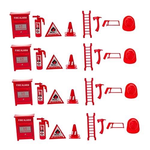 ibasenice 4 Sätze Mini-Feuerwerkzeug für kinderspielzeug Toys - Toys for Feuerlöscher Feuerwehrleiter Plastik rot von ibasenice