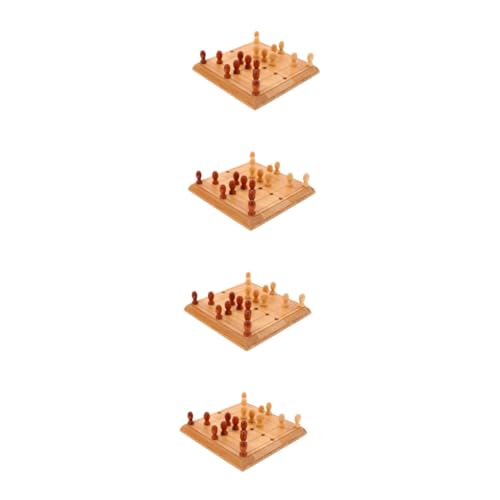 ibasenice 4 Sätze Mini Schach Reiseschachspiel Denksport-Rätsel Spielbrett Spielzeug Schachspiel für Kinder Partyzubehör hölzern Schachbrett Spiel Schach einstellen Reisen Schachset Bambus von ibasenice