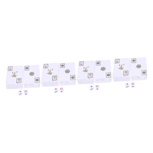 ibasenice 4 Sätze Reise-Mahjong-spielsteine Pokerkarten Campingspielzeug Bausatz Reise-Mahjong-kartenspielgerät Mahjong-Karten-kit Requisiten Für Reisetischspiele Reisen PVC Gold Tragbar von ibasenice