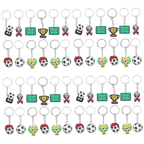 ibasenice 4 Sätze Teiliges Fußball Schlüsselanhänger Sportliche Dekoration Für Taschen Und Schlüssel Einzigartiges Souvenir Für Fußballfans Für Sportbegeisterte 35 Stück * 4 von ibasenice
