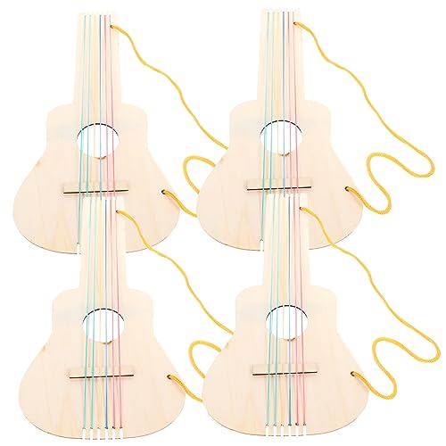 ibasenice 4 Sätze kinderinstrumente musikinstrumente Kinderzimmerdekoration Bastelset für bastelzeug für Blanko-Holzgitarre unvollendete Holzgitarre DIY-Gitarre Bauen von ibasenice