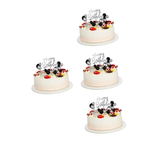 ibasenice 4 Sätze schwarzgoldene Kuchendekoration Alles zum Geburtstag Kuchendeckel Gold Kuchenspießbällchen kuchen dekoration Geburtstagstortendekoration Kuchendeckel für Männer Papier von ibasenice