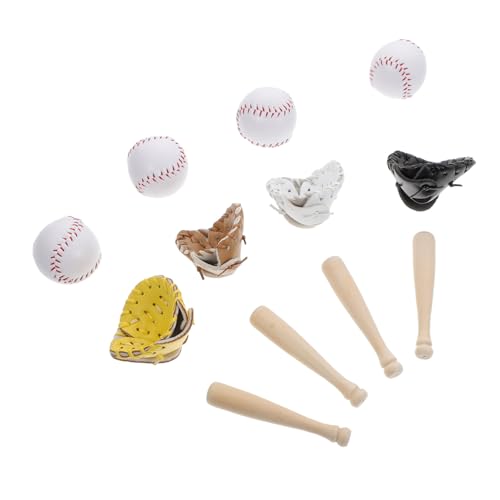 ibasenice 4 Sets Baseball Modell Outdoor Ornamente Medaillon Kunst Und Bastelsets Ornamente Zum Basteln Sportbälle Sportarten des Deckels DIY Zubehör Mini Baseball Set von ibasenice