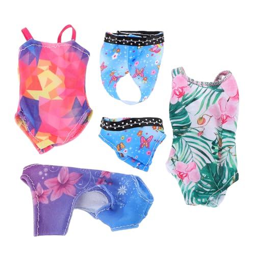 ibasenice 4 Sets Puppenkleidung Badeanzug Bikini Puppe Sommer Entzückendes Puppenkostüm Wiederverwendbares Puppenkostüm Dekorativer Badeanzug Outfit Requisiten Ersatz Puppenkleidung Puppe von ibasenice