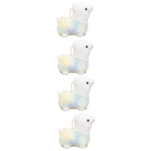 ibasenice 4 Stück Alpaka-Anhänger Schlüsselanhänger plüsch-alpaka-dekor plüschanhänger für die Schultasche Plüsch-Geldbörsen-Hängeornamente Plüsch-Anhänger niedlich Zubehör Taschen Puppe von ibasenice