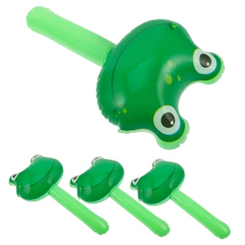ibasenice Aufblasbarer Froschhammer für Kinder 4 Stück Leicht und Tragbar Froschgeburtstagsdekoration für Gruppenaktivitäten und Soziales Spiel mit Sound Fröhliches Design von ibasenice