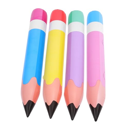 ibasenice 4 Stück Aufblasbarer Großer Buntstift aus Teiliges Mehrfarben Langlebige Party Deko und Fotorequisite für Schulanfang Geburtstag und Klassenzimmer von ibasenice