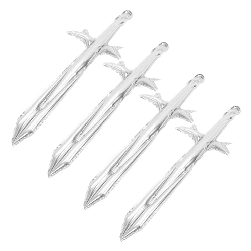 ibasenice 4 Stück Aufblasbares für aufblasbare aufblasbares Schwerter Zirkus Piraten-Cosplay-Requisiten für Kinderspielzeug Aluminiumfolie Silver von ibasenice
