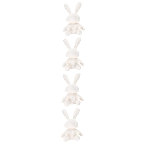 ibasenice 4 Stück Autoschmuck Plüschtier dekoratives Wurfkissen tierischer Plüsch Spielzeuge Schlüsselanhänger Kaninchenplüsch Taschenanhänger Charme Ornamente Puppe Hase Perle Weiß von ibasenice