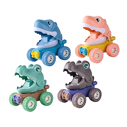 ibasenice 4 Stück Dinosaurier-Auto Dinosaurierspielzeug für 3-5 Kinderspielzeug geschirrset Set Kleinkindspielzeug Spielzeugauto Plastik von ibasenice
