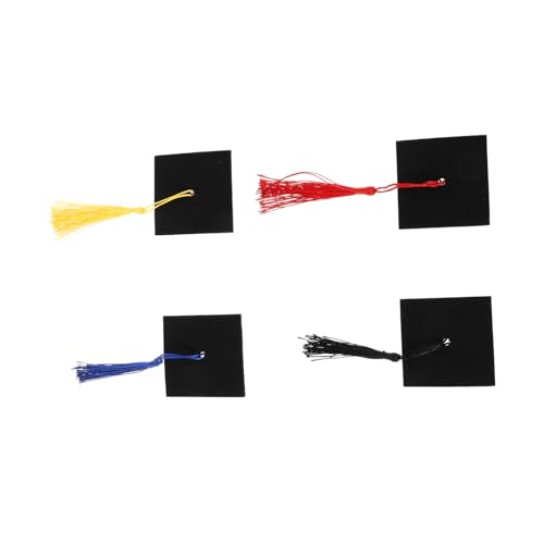 ibasenice 4 Stücke Jungen Und Mädchen Graduation Cap Set Mini Quaste Kappen Für Puppe Kostüme Dekorative Haarnadeln von ibasenice