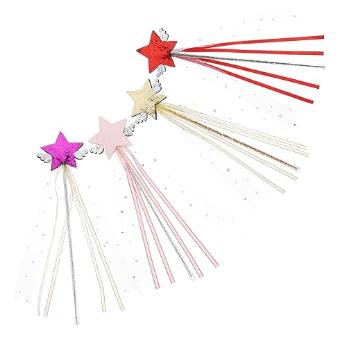 ibasenice 4 Stück Fairy Wand Party zubehör kinderknallzeug Toys for spielsachen für Puppenhaus Zappelspielzeug für Neuheit Feenstab Kinderfeenstöcke Hexenstab Stoff von ibasenice