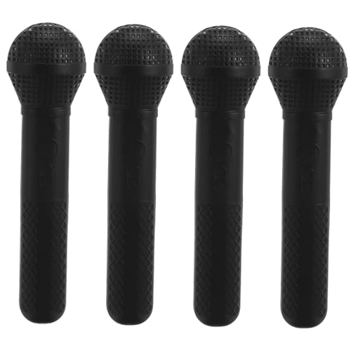 ibasenice 4 Stück Fake Mikrofon aus Kunststoff Realistische Handmikrofone für Bühnenauftritte Musikparty Sprachübung Geburtstagsfeier Halloween Weihnachtsfest von ibasenice
