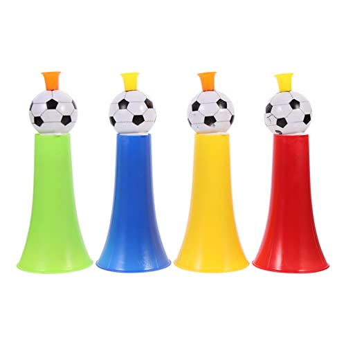 ibasenice 4 Stück Fußball Trompete Stadionhorn für Sportveranstaltungen Anfeuertröten für Feste und Partys Zubehör für Fußball Basketball Schwimmen und Mehr Zufällige Farbe von ibasenice